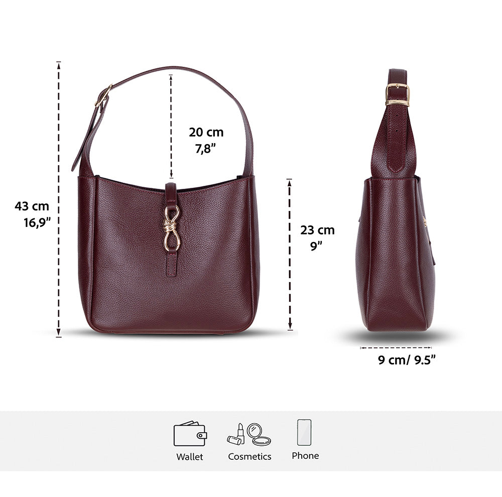 Azura Women’s Leather Shoulder Bag – Genuine Leather Handbag for Everyday Elegance | Minimal & Handcrafted