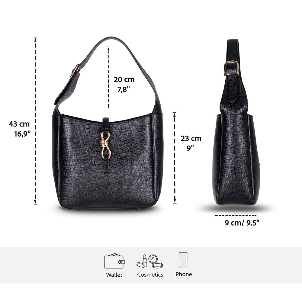 Azura Women’s Leather Shoulder Bag – Genuine Leather Handbag for Everyday Elegance | Minimal & Handcrafted