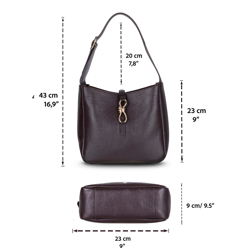 Azura Women’s Leather Shoulder Bag – Genuine Leather Handbag for Everyday Elegance | Minimal & Handcrafted