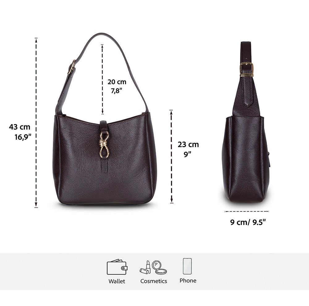Azura Women’s Leather Shoulder Bag – Genuine Leather Handbag for Everyday Elegance | Minimal & Handcrafted