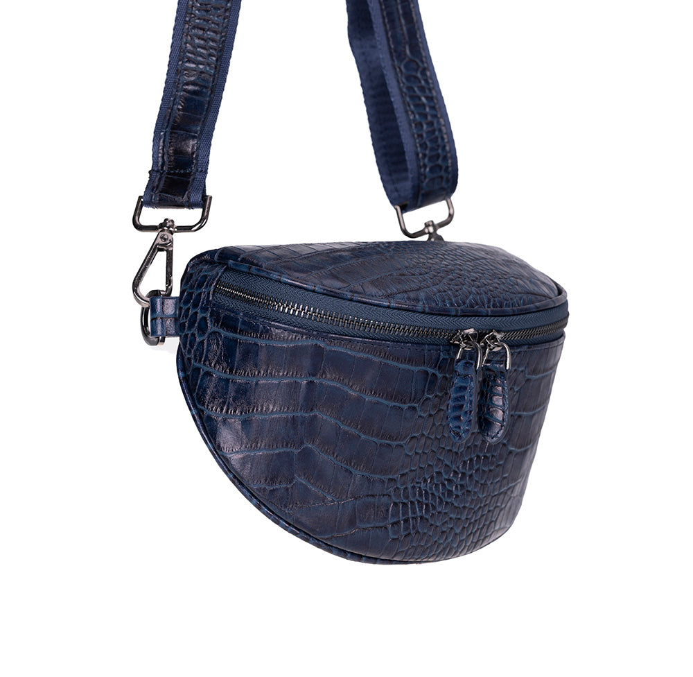 Alora Leather Bag – Croc-Embossed Leather Men & Women Crossbody & Belt Bag for Everyday Elegance | Minimal & Handcrafted