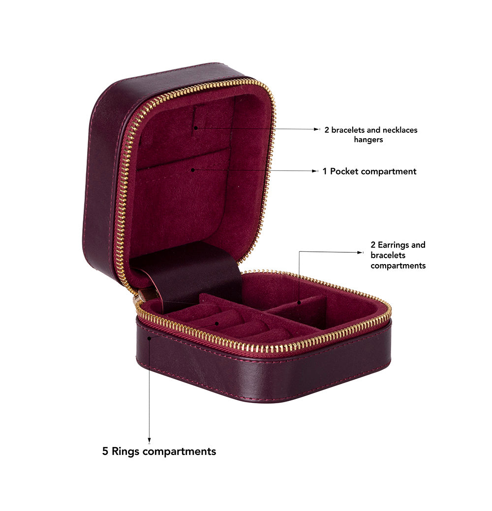 Amanda Leather Jewelry Box, Medium