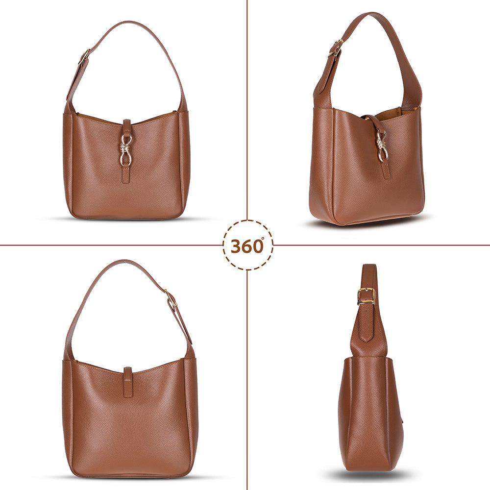 Azura Women’s Leather Shoulder Bag – Genuine Leather Handbag for Everyday Elegance | Minimal & Handcrafted