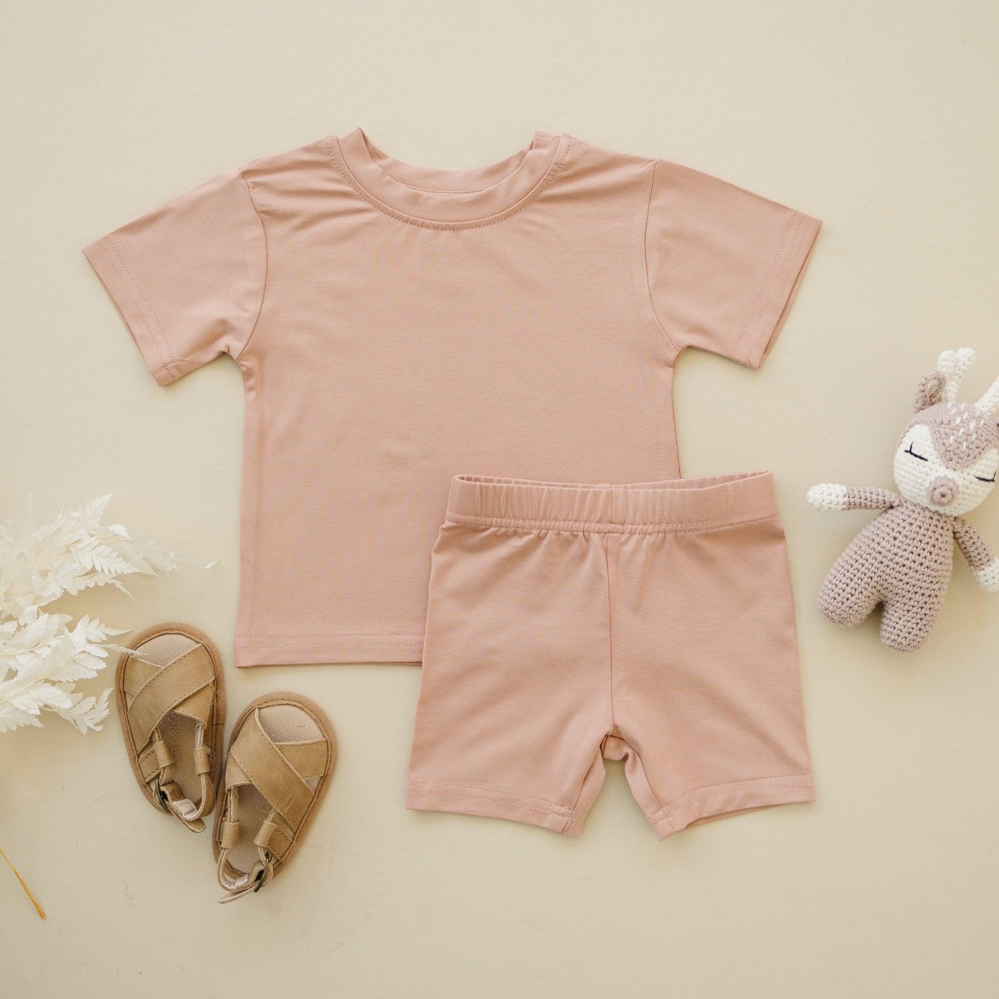 Bamboo Tee & Bike Shorts - sold as separates